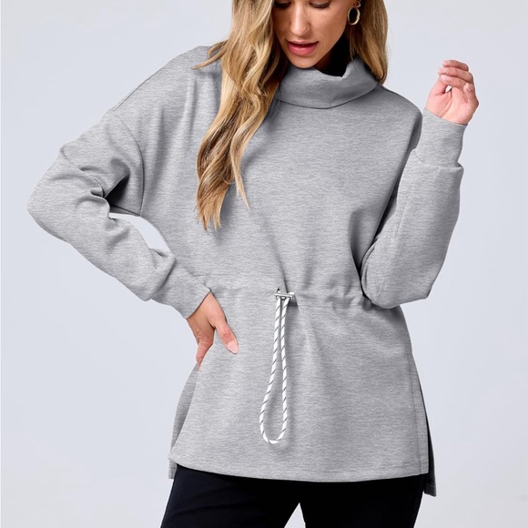 NEVER BEEN WORN!! ANRABESS Womens Turtleneck Lightweight Top with Drawstring - Picture 8 of 8